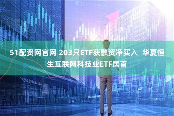 51配资网官网 203只ETF获融资净买入  华夏恒生互联网科技业ETF居首