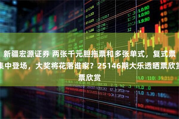 新疆宏源证券 两张千元胆拖票和多张单式，复式票集中登场，大奖将花落谁家？25146期大乐透晒票欣赏